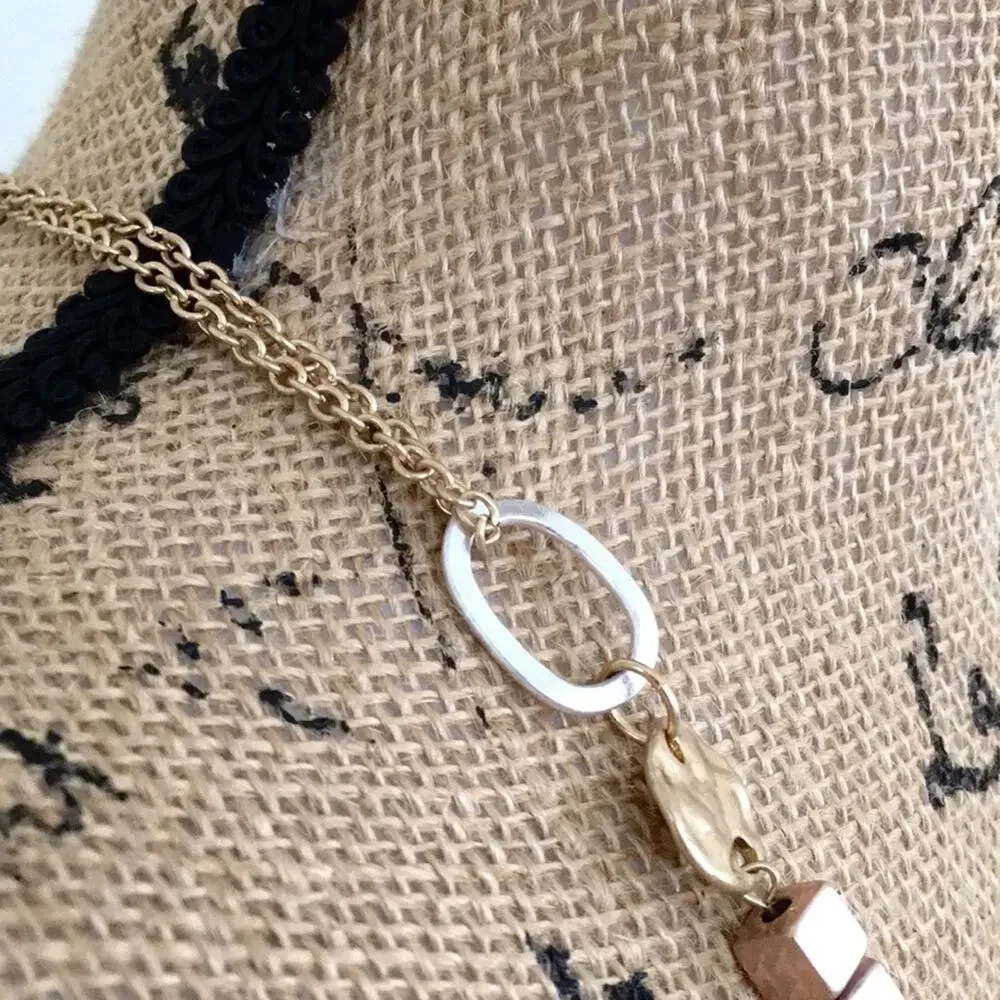 Golden Silver long necklace  new